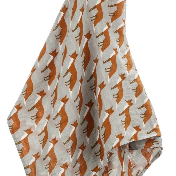 Milkbarn Milk Barn Organic Muslin Swaddle Blanket 47 x 47 Security Orange Fox - Picture 3 of 6